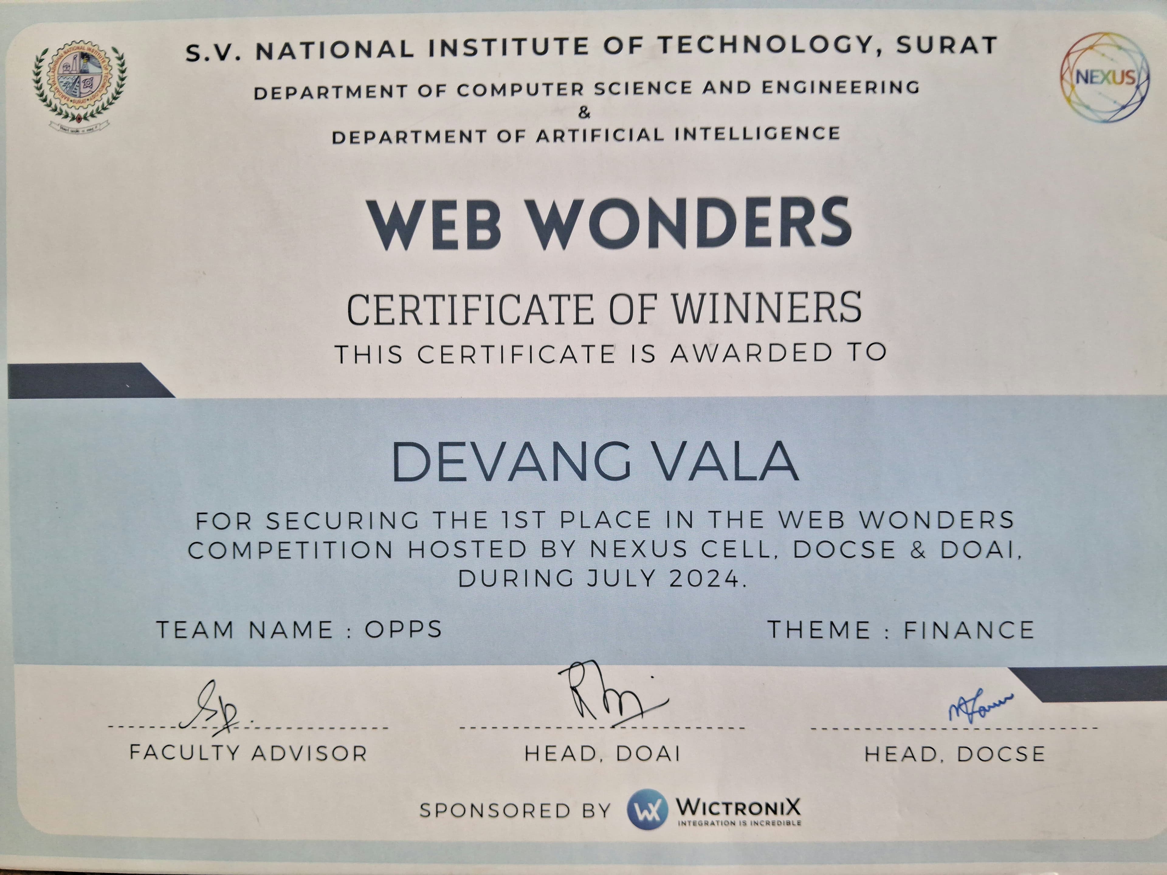 Web Wonders 2024 Winner